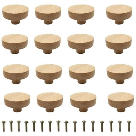 Furniture Knob 20 Pcs Wood Furniture Knob Handle Compatibility with Wooden Furniture Round Natural Wood Knob Wood Drawer Knobs Furniture Knobs Door 