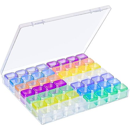 1 Pakke 56 Ruter Plast Oppbevaringsbokser Smykkeorganisatorbokser Klar Organizer Gave