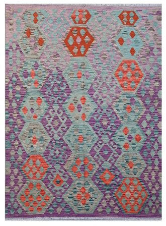 Hand Woven Kilim Afghan Old Style Rug 126X175 Dark Grey/Grey