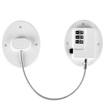 Lås för dörrar och skåp, Inox/Plast, Vit