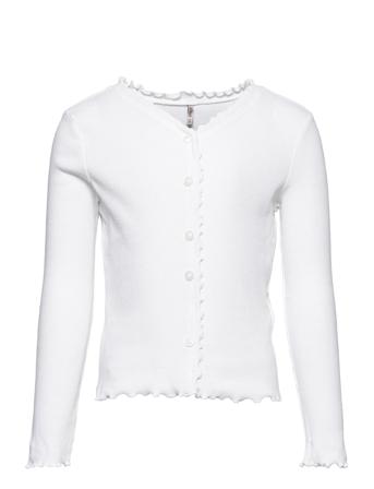 Koglaila L/S Button Top Jrs T-shirts Long-sleeved T-shirts Vit Kids Only