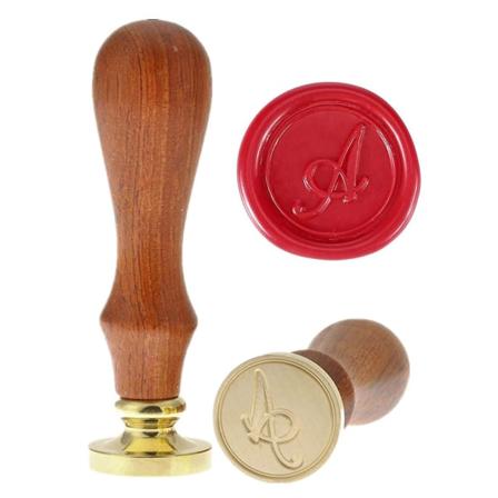 Voksforseglingsstempel Vintage Retro Messinghode Trehåndtak Alfabet Bokstav Klassisk Forsegling Voksstempelstempel Alphabet A