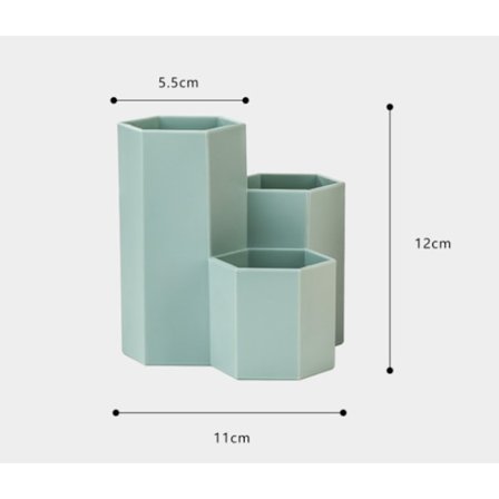 *Pennhållare 2 st kreativa hexagonala krukor Skrivbordsförvaring förvarings sminkborstar pennor kontorsmaterial dekoration*