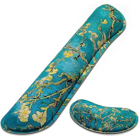 Forstørret tastatur håndledsstøttepude, hukommelsesskum sæt pude støtte til nem skrivning og smertelindring, musemåtte, skridsikker gaming, computer