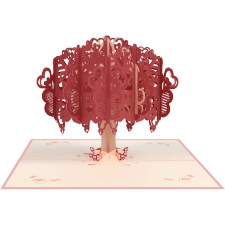 1 stk Bryllupsjubilæumskort, 3D Kort, Pop Up Kort, 3D