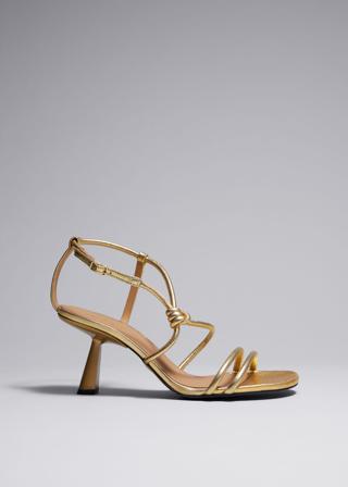 & Other Stories - Knotted Heeled Sandals - Marrone - Donna - Taglia 36 - Sandali - Sandali Con Tacco
