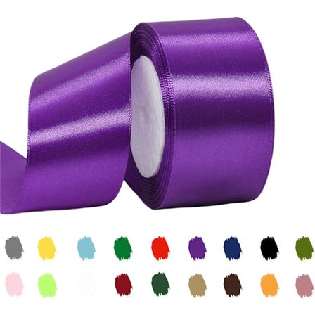 Lilla bånd 50 mm til gaveindpakning, 22 m, lilla satinbånd 50 mm bredt stofbånd til at lave kagebånd, hårsløjfer, polyesterbånd jul