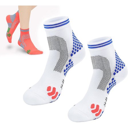 Fjerninfrarød Schorl Titanium Ion Højdeforøgende Booster Sokker, 2 par Ankel Kompressionssokker