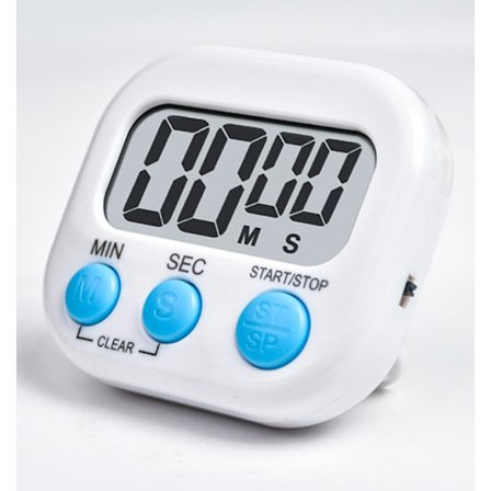 Vit magnetisk kökstimer, magnetisk timer med högt alarm för