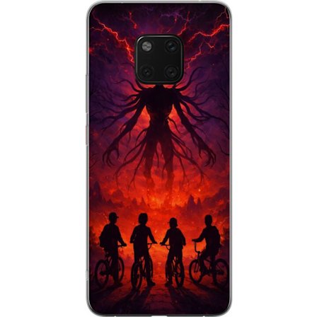Kompatibelt Mobilskal till Huawei Huawei Mate 20 Pro Mörk fantasyillustration inspirerad av Stranger Things med övernaturlig varelse, blixtar och cy