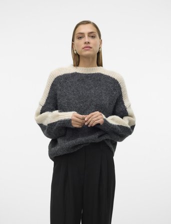 Vero Moda Vmcordelia Ls O-Neck Pullover Ga - Grey - M