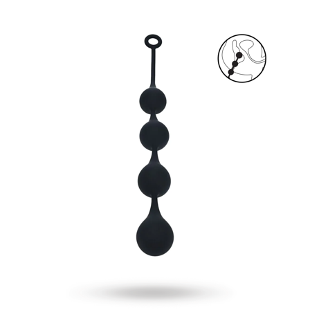 Silicone Waterdrop Anal Balls - XL - 50mm - Black