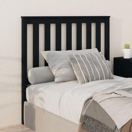 Vidaxl Sänggavel Svart 106x6x101 Cm Massiv Furu Svart