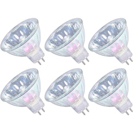 MR16 Halogenlamper 35W 12V GU5.3 Spotlights for Takbelysning Dimbar, 36° Strålvinkel, 3000K Varmhvit, 2-pins base, 6-pakning