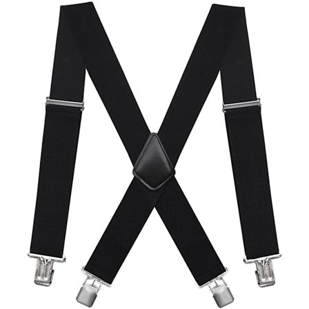 Elastiske 5 cm brede seler, 4 stærke clips X-form, mænd og kvinder