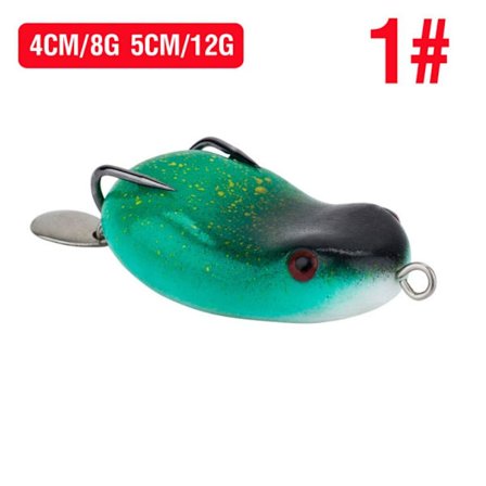 Fiskefrosk Lokkemiddel Gummi Frosk SVART&GRØNN 8G 8G