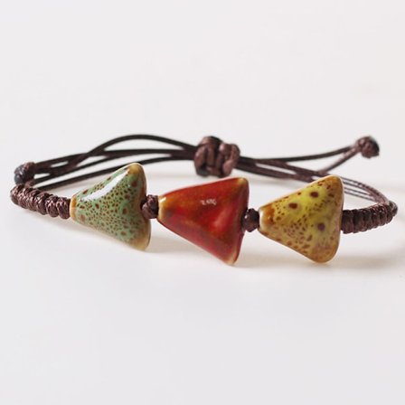 Etnisk stil keramiske perler delikate armbånd armbånd håndlaget Wa