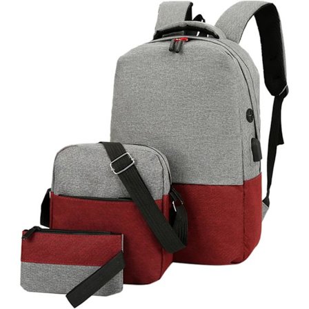 3-delad färgryggsäck resedatorväska business casual axelväska matchande väska vandringsryggsäck