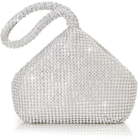 Kvinnors Rhinestone Clutch-Väska för Kvällsfester Glittrande Triangel P
