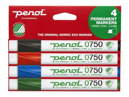 PENOL Märkpenna 0-750 perm 2-5mm 4/fp - Lyreco - Kontorsmaterial > Pennor > Märkpennor - Skuren spets