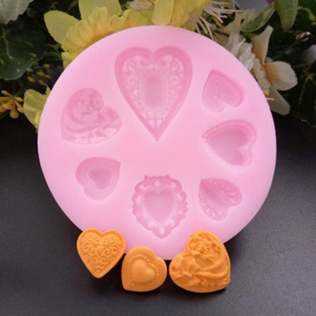 Elskende Hjerte Blonder Kake Fondant 3D Silikonform Dekor