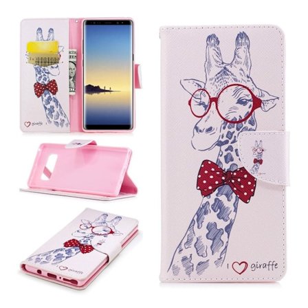 Samsung Galaxy Note 8 etui med unikt print - Sød giraf