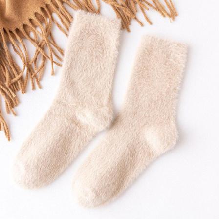 Vintervarma Fluffiga Sängstrumpor För Kvinnor, Mjuk Elastisk Coral Velvet