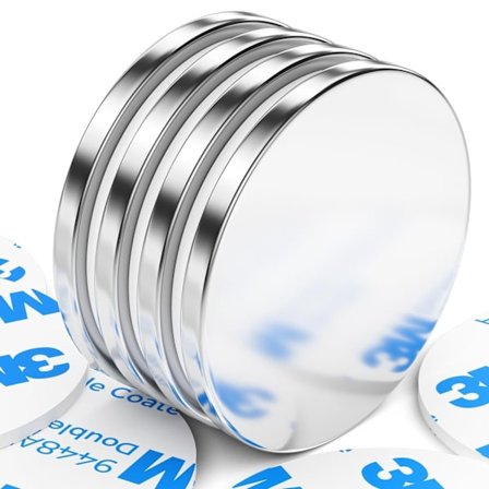 4-pack Stark Magnet, 30 x 3 mm Superstarka Neodymmagneter, Stark Magnet med Dubbelsidig Tejp