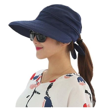 Kvinner Konvertibel Strand Visirhatt Dame Sommer Solhatt Solcaps Stor Kant Strandhatt Foldbar Sommer Caps_cv (FMY)