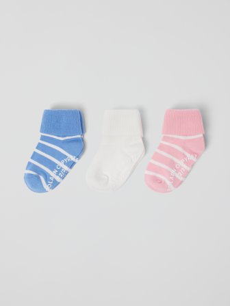 Polarn O. Pyret - 3-pack anti-slip socks - 25|27 - Childrenswear - pink