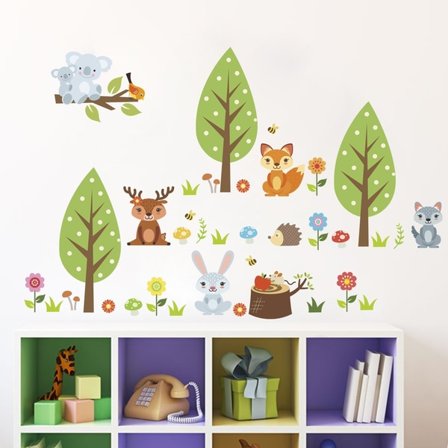 Koala och andra vilda djur väggklistermärke dekoration