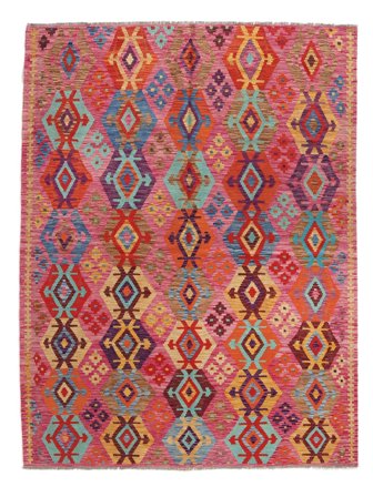 Hand Woven Kilim Afghan Old Style Rug 175X244 Wool