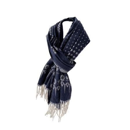 1 vintertjockad halsduk kashmir dubbelsidig jacquard hals