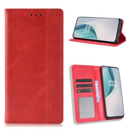 Bofink Vintage OnePlus Nord N10 5G nahkakotelo - Punainen