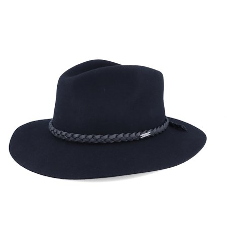 Brixton - Negro fedora Sombrero - Messer Western Black Fedora @ Hatstore