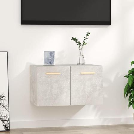 Vidaxl Väggskåp Betonggrå 60x36,5x35 Cm Konstruerat Trä Grå