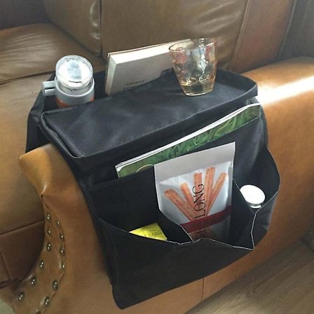 6-lommers Sofa Armlenestopp Organizer Fjernkontrollholder Oppbevaring
