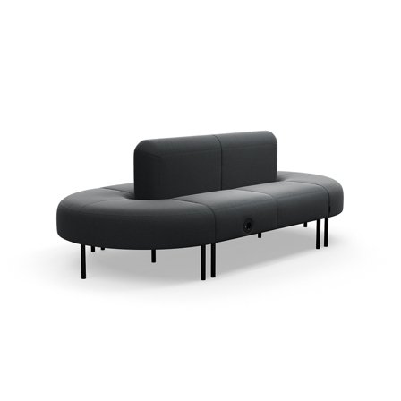 Sofa VARIETY, geschlossener Schwung, mit USB-Steckdose, Stoff Pod CS, anthrazit