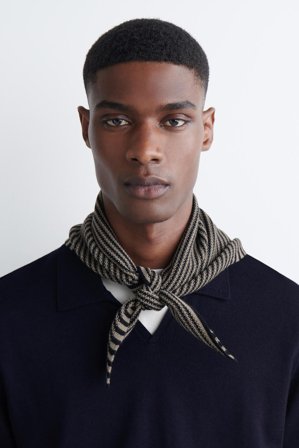 COS Homme Triangle En Maille De Laine Mérinos Texturée in Beige