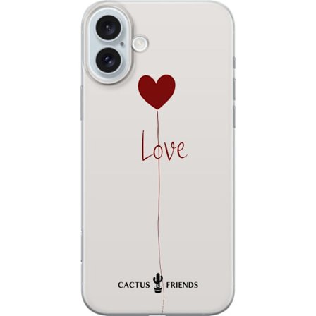Kompatibel Mobilcover til Apple Apple iPhone 16 Plus Cactus and Friends - Love Balloon Minimal