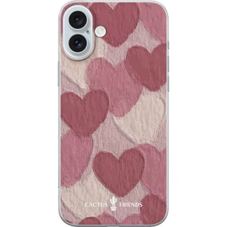Kompatibelt Mobildeksel til Apple Apple iPhone 16 Plus Cactus and Friends - Blush Paper Hearts