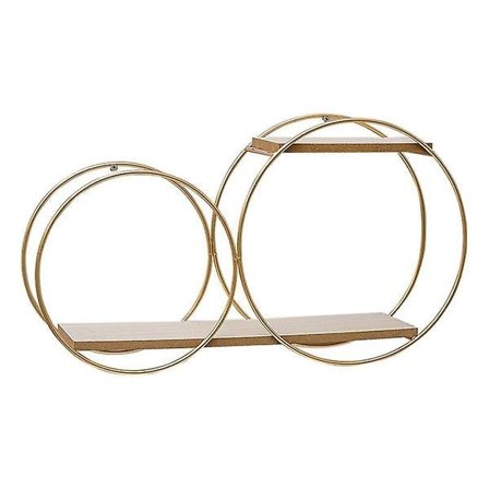 Metal Opbevaringsreol Display Flydende Hylde Væghylde Flydende Vægopbevaringsboks Rund Væghylde Guld Guld 44.5X25CM