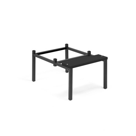 Beingestell mit Sitzbank für 2 Module, B 600 mm, Laminat schwarz/schwarz