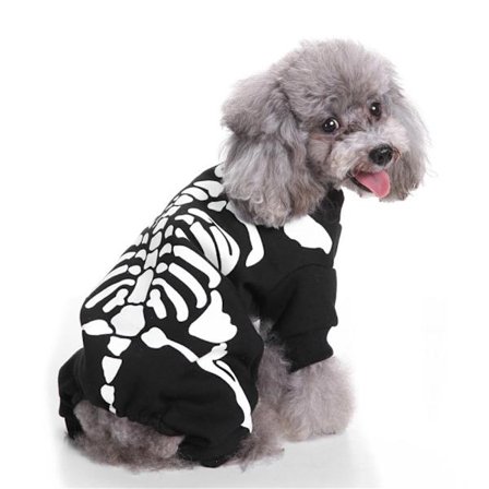 Hund Katt Skelett Halloween Party Cosplay Tröja Jumpsuit Valp