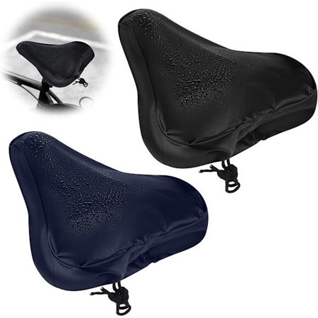 ING Sadelbeskyttelse, 2-pakning, Vanntett, med snøring, Elastisk sykkelsetetrekk, Vanntett sykkelsetetrekk