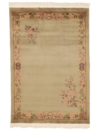 Hand Knotted China 90 Line Rug 170X244 Brown/Orange