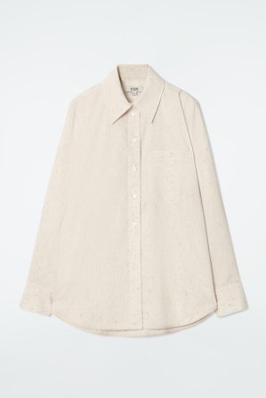 COS Women's Regular Flecked Cotton Shirt in White