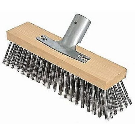 Stålbørste Kost, 30 cm med Metalhåndtag Support - 28 cm - Kostehoved - Høj Kvalitet Bøgetræskrop - Yvan