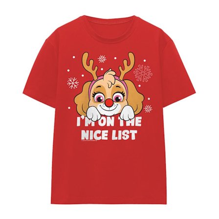Paw Patrol Dam/Dam Nice List Skye Jul T-shirt M Röd