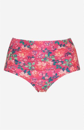 Cellbes of Sweden - Bikiniunderdel med høy midje i cerise / blomstret for damer i størrelse 58
